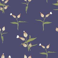 Floral seamless pattern on blue