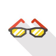 glasses flat icon with long shadow