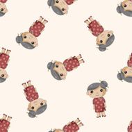 family grandmother character cartoon seamless pattern background
