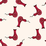 hair products theme dryer cartoon seamless pattern background
