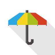 Umbrella flat icon with long shadow