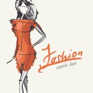 Art Background With Beautiful Young Fashion Woman