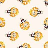 lady girl cartoon seamless pattern background
