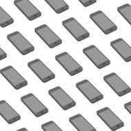 Vector Seamless Pattern with Repeating Smart Phones