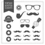 hipster vintage vector set