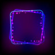Vector glowing frame against dark background