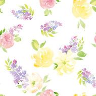 Watercolor flower pattern N56