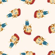lady girl cartoon seamless pattern background N3