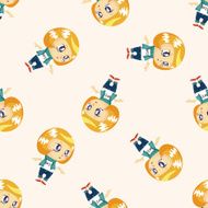 lady girl cartoon seamless pattern background N7
