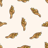 sun hat cartoon seamless pattern background