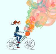 Girl riding a bicycle