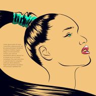 Woman vector portrait on a background