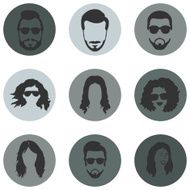 Vector Set of Hairstyles Icons N4