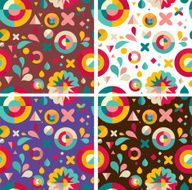 Set of geometric patterns ans backgrounds
