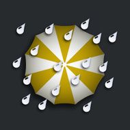 vector modern yellow umbrella with drops
