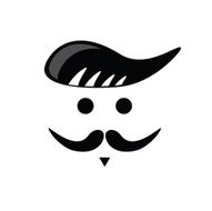 mustache face black vector