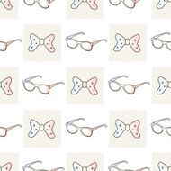 Hipster seamless pattern with ties and glasses
