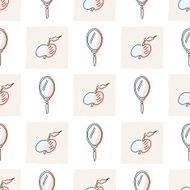 Seamless pattern with apple and mirror
