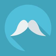Flat modern design with shadow icon mustache N54