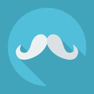 Flat modern design with shadow icon mustache N55