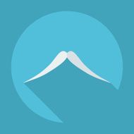 Flat modern design with shadow icon mustache N56