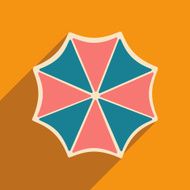 Flat with shadow icon and mobile applacation umbrella N2
