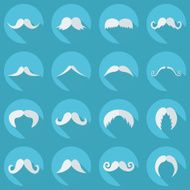 Flat modern design with shadow icon mustache N58