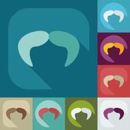Flat modern design with shadow icon mustache N65