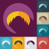 Flat modern design with shadow icon mustache N67