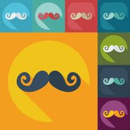 Flat modern design with shadow icon mustache N69