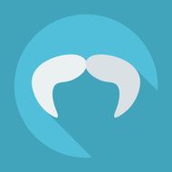 Flat modern design with shadow icon mustache N70