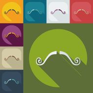 Flat modern design with shadow icon mustache N71