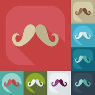 Flat modern design with shadow icon mustache N72