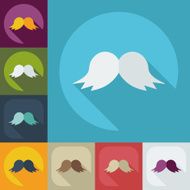 Flat modern design with shadow icon mustache N73
