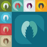 Flat modern design with shadow icon mustache N74