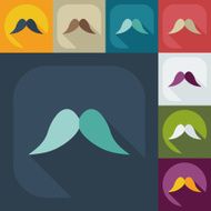 Flat modern design with shadow icon mustache N75