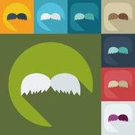 Flat modern design with shadow icon mustache N77