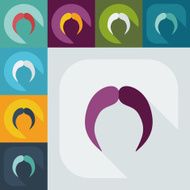 Flat modern design with shadow icon mustache N78