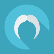 Flat modern design with shadow icon mustache N79