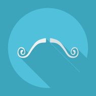Flat modern design with shadow icon mustache N81
