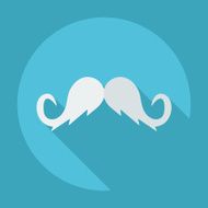 Flat modern design with shadow icon mustache N82