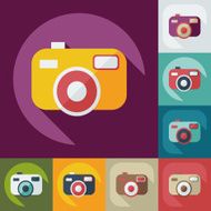 Flat modern design with shadow camera icon N3