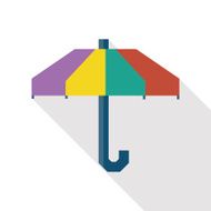 Umbrella flat icon with long shadow N2