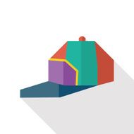 cap flat icon with long shadow