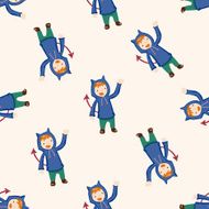 Halloween party costume cartoon seamless pattern background