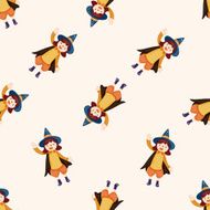 Halloween party costume cartoon seamless pattern background N3