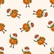 Halloween party costume cartoon seamless pattern background N6