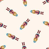 lady girl cartoon seamless pattern background N13