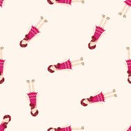 lady girl cartoon seamless pattern background N18