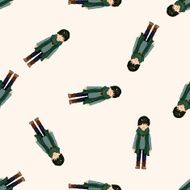 boy man cartoon seamless pattern background N3